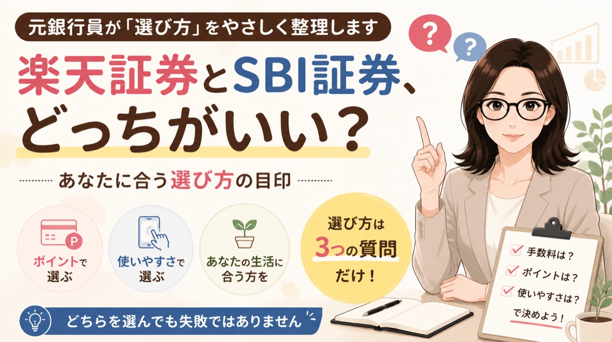 楽天証券とSBI証券、どっちがいい？元銀行員が選び方をやさしく整理